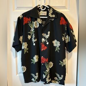 Reservoir Men’s Hawaiian Style Short Sleeve Button Down Shirt, Size L